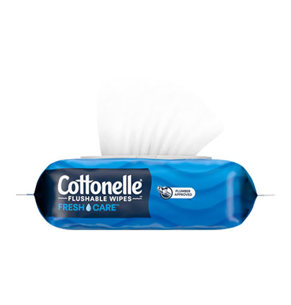 Carrousel Lingettes jetables dans les toilettes Cottonelle® Fresh Care